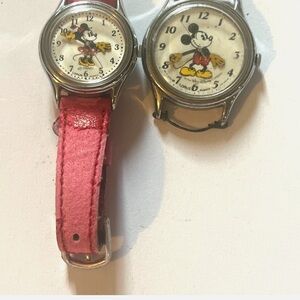 Mickey Mouse & Minnie Watches Vintage Quartz Disney need bands and batteries